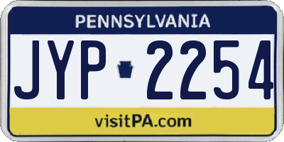 PA license plate JYP2254