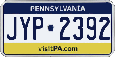 PA license plate JYP2392