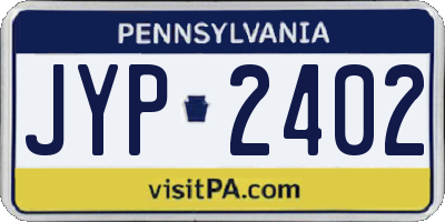 PA license plate JYP2402