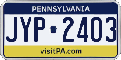 PA license plate JYP2403