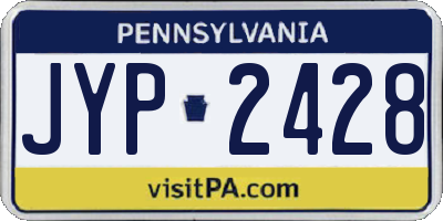 PA license plate JYP2428