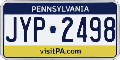 PA license plate JYP2498
