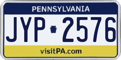 PA license plate JYP2576