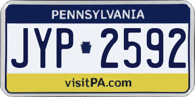 PA license plate JYP2592