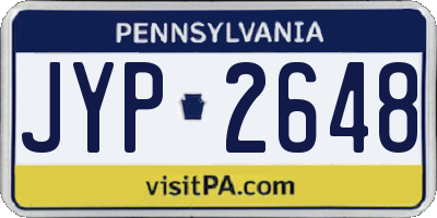 PA license plate JYP2648