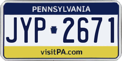 PA license plate JYP2671