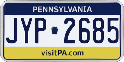 PA license plate JYP2685