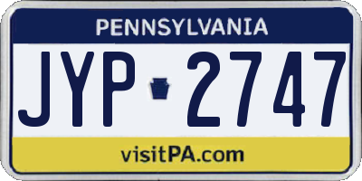 PA license plate JYP2747