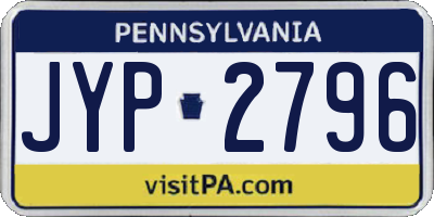 PA license plate JYP2796