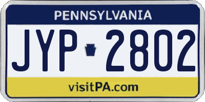PA license plate JYP2802