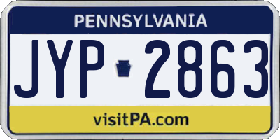 PA license plate JYP2863