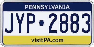 PA license plate JYP2883