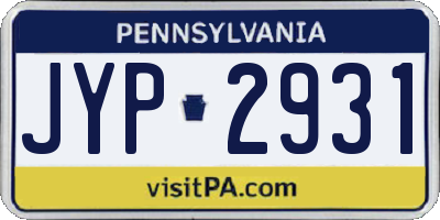 PA license plate JYP2931