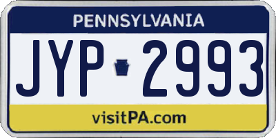 PA license plate JYP2993