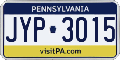 PA license plate JYP3015