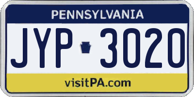 PA license plate JYP3020