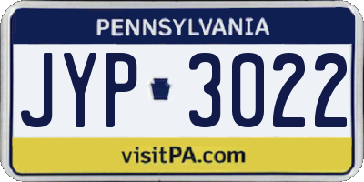 PA license plate JYP3022