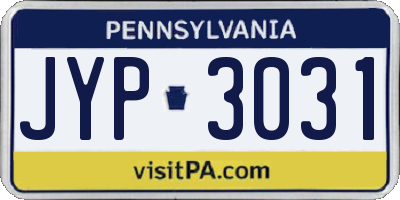 PA license plate JYP3031