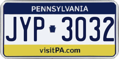 PA license plate JYP3032