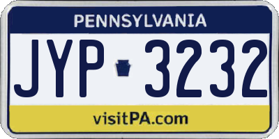 PA license plate JYP3232