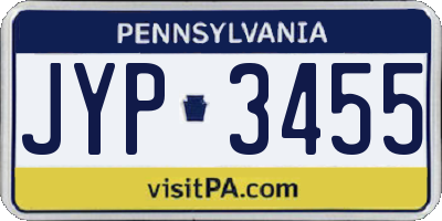 PA license plate JYP3455