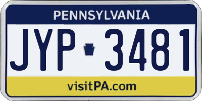 PA license plate JYP3481