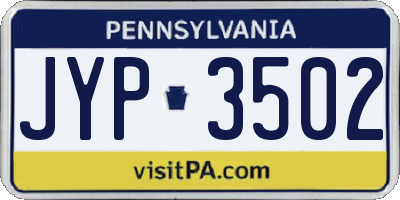 PA license plate JYP3502