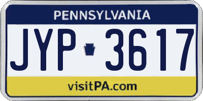 PA license plate JYP3617