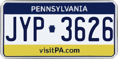 PA license plate JYP3626