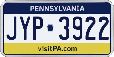 PA license plate JYP3922