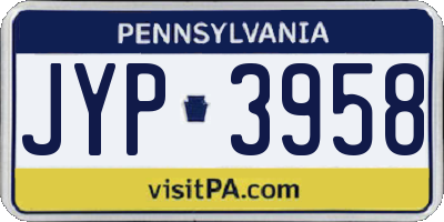 PA license plate JYP3958