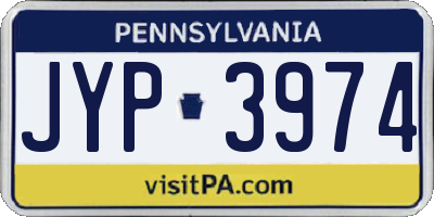 PA license plate JYP3974