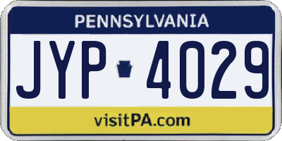 PA license plate JYP4029