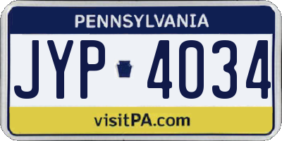 PA license plate JYP4034