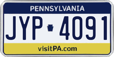 PA license plate JYP4091