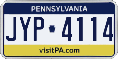 PA license plate JYP4114