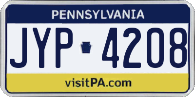 PA license plate JYP4208