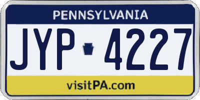 PA license plate JYP4227