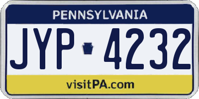 PA license plate JYP4232