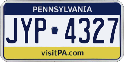 PA license plate JYP4327
