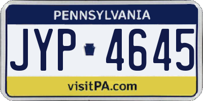 PA license plate JYP4645