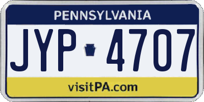 PA license plate JYP4707