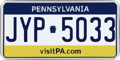 PA license plate JYP5033