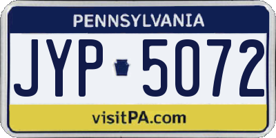 PA license plate JYP5072