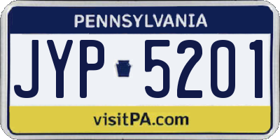 PA license plate JYP5201
