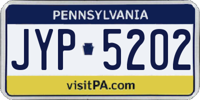 PA license plate JYP5202