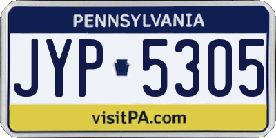 PA license plate JYP5305