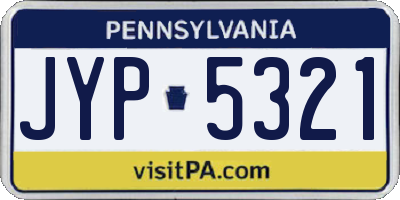 PA license plate JYP5321