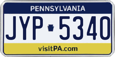 PA license plate JYP5340