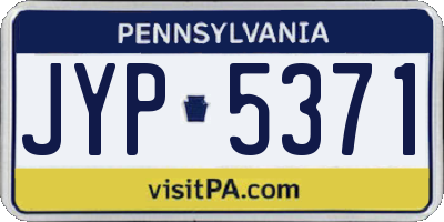 PA license plate JYP5371